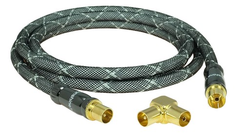 Premium Antennenkabel 75 Ohm Koaxialkabel 4K UHD HDTV FullHD Koax Stecker Buchse - Bild 4 von 5