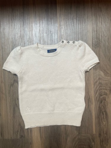 Polo Ralph Lauren Girls Cashmere Wool Blend Short Sleeve Sweater 6