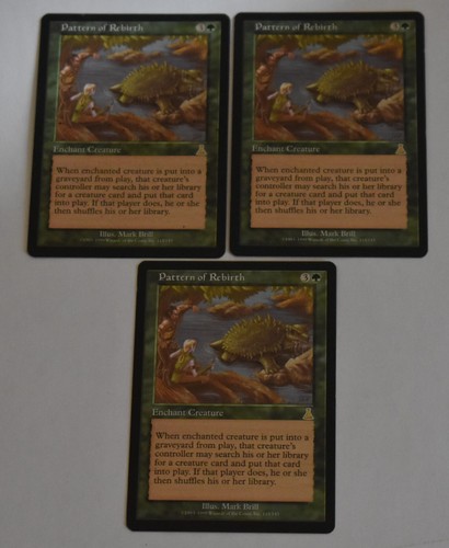 3x PATTERN OF REBIRTH Green Rare Enchant Creature Urza's Destiny MTG Card - Picture 2 of 4
