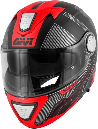 Modular Motorcycle Helmet GIVI HX23 X23 PROTECT Matte Black Titanium Red Size XL - Picture 1 of 5