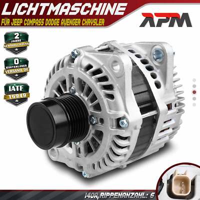 Lichtmaschine Generator 140A 12V für Jeep Compass Dodge Avenger Caliber Chrysler