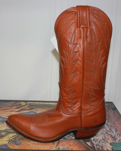 Nocona Damen Westernstiefel hellbraun cognac braun hirschbraun Leder Gr. 6,5-7 NEU - Bild 2 von 7