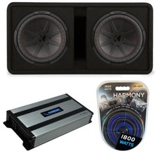 Kicker 48DCWR122 Dual 12 CompR Series Sub 1000W Loaded Subwoofer Box  HA-A800.1