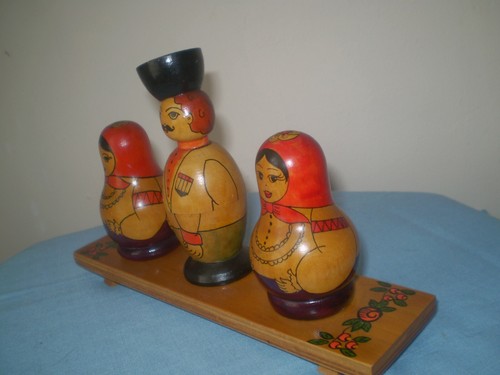 Russian three pieces nesting dolls dolls Chef's Solies With stand - Picture 9 of 12