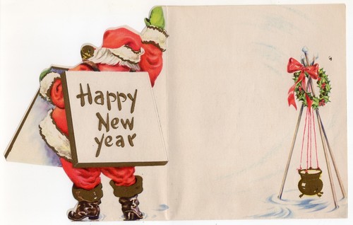 Nueva Tarjeta de Felicitación de Navidad Hervidor de Donación de Papá Noel Artistas Famosos de Colección - Imagen 2 de 4