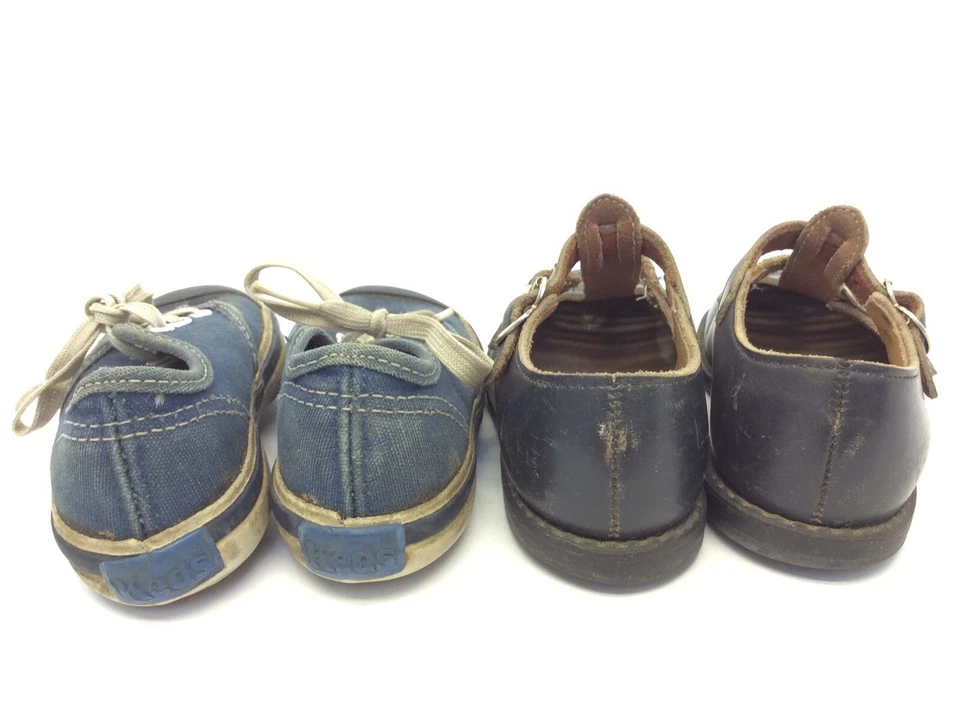 Par de Zapatos Buster Originales Marrón Azul Keds Suela de Goma Bebé Niño Pequeño Foto 4 de 4