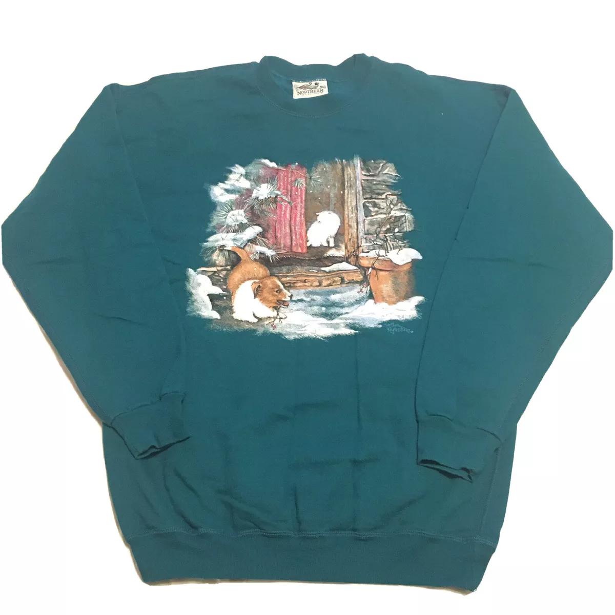 Vintage Northern Reflections Womens Sweatshirt Large Blue Sweater