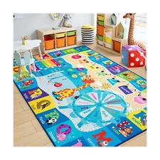 Chicrug Educational Kid Area Rug for Playroom, 7x10 Feet TPR Non Slip Kids Cl...