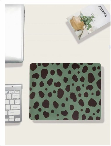 Green Animal Print Mouse Pad Mat With Black Spots