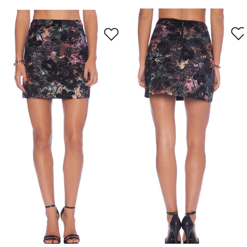 Alice + Olivia Riley jacquard Floral High Waist Rainbow Flower Mini Skirt Sz 0