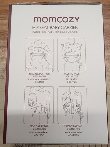 Momcozy Hip Seat Baby Carrier Adjustable Waistband Grey Medium - Picture 2 of 5