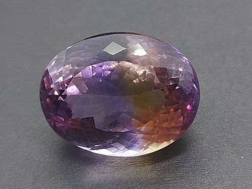 Flawless Huge Ametrine Gemstone 28.50 CRT - Faceted Loose Ametrine - Oval Shape - Picture 4 of 11