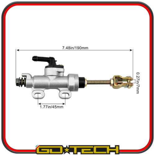 POMPA FRENO POSTERIORE MOTO CROSS ENDURO MOTARD Argento UNIVERSALE con SERBATOIO - Imagen 8 de 11