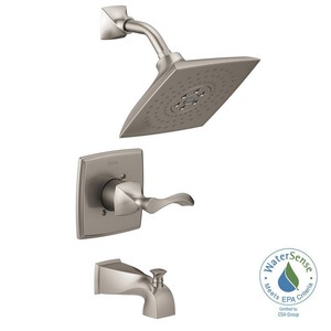 Delta Bath Tub Shower Faucet Brushed Nickel Single Handle 3 Spray Image Is Loading Delta Bath Tub Shower Faucet Brushed Nickel Single