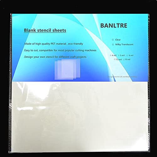 BANLTRE 10 Sheets 10 Mil Mylar Sheet 12 X 12 Inch Milky Translucent PET Blank  - Picture 6 of 9