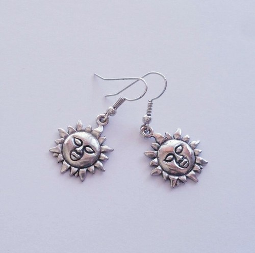 Celestial Sun Dangle Earrings, Celtic Sun Dangle Earrings, Sun God Earrings, Sun - Picture 2 of 2