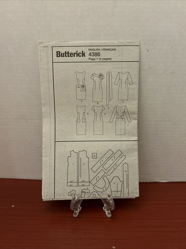 Vestido recto Butterick B4386 con cuello en contraste, opciones de manga, faja talla 8-14 - Imagen 3 de 4