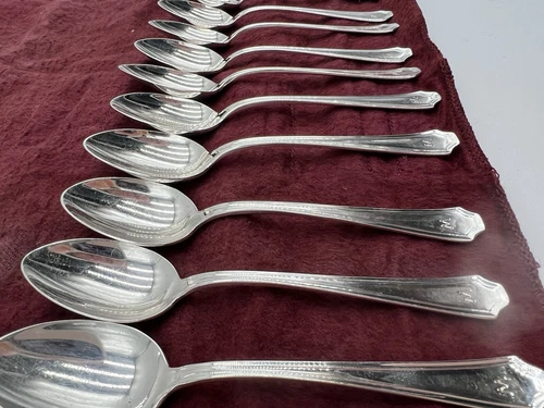 Fairfax Pattern Durgin Gorham 12 Demitasse Sterling Silver Spoons Monogrammed W