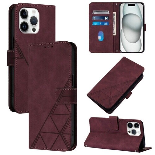 For iPhone 16 16e 15 14 13 12 11 Pro Max 8 7 Plus Case Flip Leather Wallet Cover - Picture 4 of 25