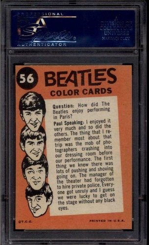 Ringo Starr Rookie Card 1964 Beatles Color PSA 8 #56 Topps Rock Paul McCartney - Picture 2 of 2