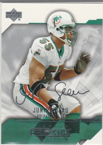JUNIOR SEAU AUTO Pro Sigs Football Card Upper Deck SAN DIEGO CHAGERS NFL HOFer! - Picture 1 of 2