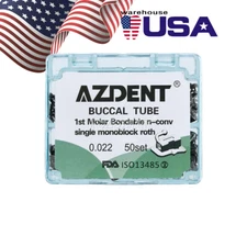 AZDENT Dental Orthodontic 1st Molar Buccal Tube Roth022 Bondable Monoblock U1/L1