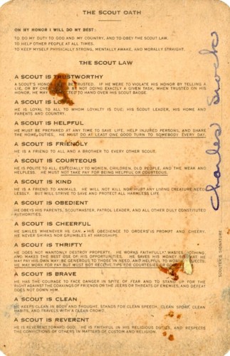 Boy Scouts of America Certification Card with Scout Oath - 1945 Vintage Card - Picture 2 of 2