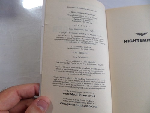 Nightbringer (An Ultramarine Novel) [Warhammer 4... by McNeill, Graham Paperback - Picture 5 of 5