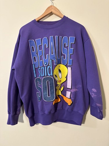 Felpa Tweety Bird 1997 Perché ho detto così Looney Tunes L Vintage