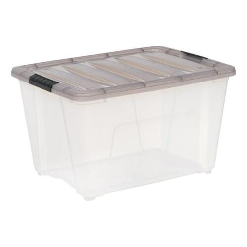 53 Qt Stackable Clear Plastic Storage Bins W/Latching Lid Home Organization New - Picture 7 of 7