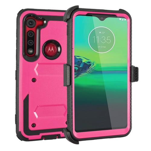 For Motorola G8 Play Case Full Body Built in Kickstand and Screen Protector Case - Picture 20 of 25