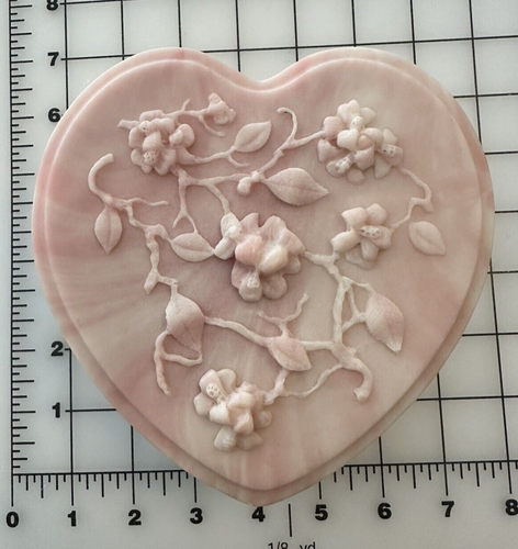 Vintage Avondale Bruchglas Rosa Herz Stein Schmuck Schmuckschatulle - Bild 1 von 7