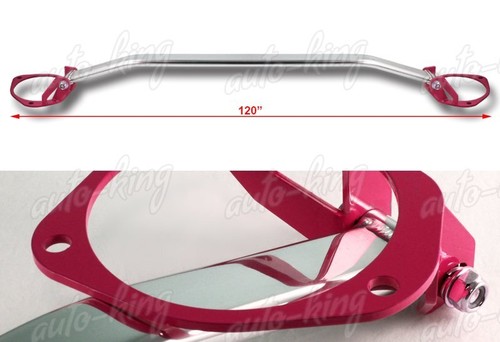 PINK JDM ALUMINUM FRONT+REAR UPPER STRUT TOWER BAR FIT 15-21 SUBARU WRX STI - Bild 3 von 5