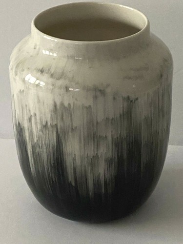 Jarrón de porcelana diseño abstracto negro/gris y perla ramo pinceladas Lenox  