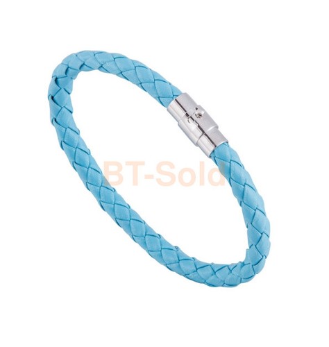 Leather Braided Wristband Bracelet Stainless Steel Magnetic Clasp Men Women Gift - Picture 24 of 30