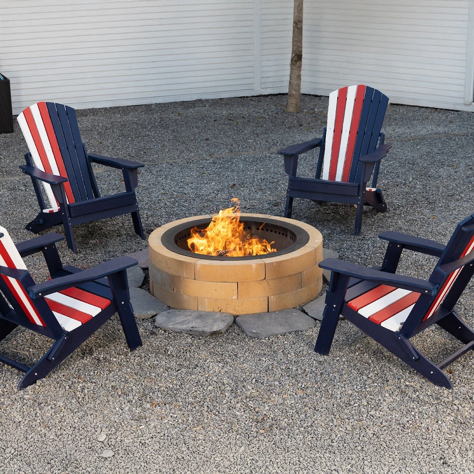 Aoodor 36'' Fire Pit Ring Round Smokeless Double Layer for Camping Wood Burning - Image 3 of 4