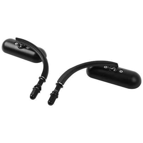 2x Black Motorcycle Rear View Mirrors For Harley Davidson Cruiser Fatboy Custom - Picture 8 of 14