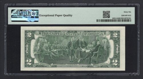 United States-Federal Reserve 2 Dollars 1976 Fr#1935-G (GA Block) UNC Grade 66 - Picture 2 of 2