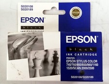 1x EPSON BLACK S020108 S020189 Ink Cartridge Stylus 740 760 800 860 - überlagert