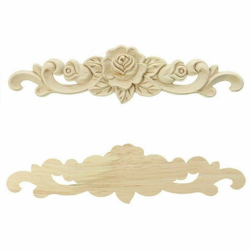 Decalcomania angolare intaglio legno onlay applique fiore non dipinto fai da te decorazione mobili - Foto 8 di 13