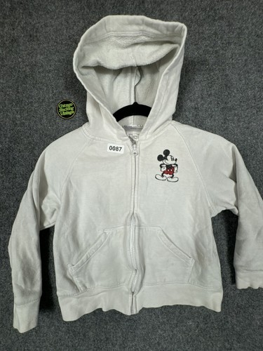 Vintage Walt Disney World Mickey Mouse Hoodie Sweater Girls Size 7/8 White Youth - Picture 3 of 12