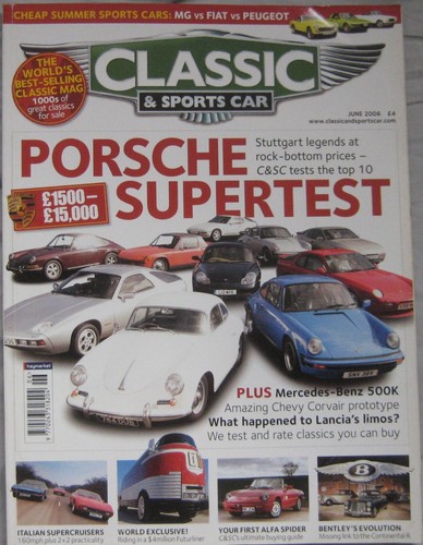 Classic & Sportscar 06/2006 featuring Porsche, Ferrari, Lamborghin, Maserati, MG