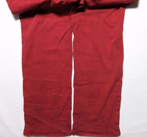 Pantalones de mezclilla NYDJ Not Your Daughters rojo oscuro pierna ajustada desgastados 5 bolsillos más 20 W - Imagen 10 de 10