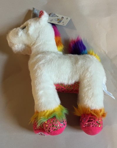 NEW Build A Bear Workshop Fluffy Rainbow Unicorn 8" Plush Toy *Retired - Picture 3 of 5