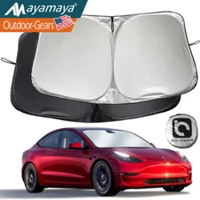 For Tesla Model Y/3 Windshield Sun Shade Front Window Cover UV Visor Foldable