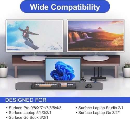 Microsoft Surface Dock - Triple Display, Dual HDMI+VGA, 12-in-1 Docking Statin - Picture 4 of 9