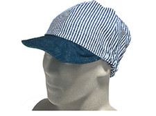 STORMY KROMER EASTERN 2-TONE DENIM & HICKORY STRIPED WELDING CAP HAT, A751