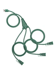 DEWENWILS 12 ft Extension Cord 1 to 3 Splitter Outlets 16/3C SJTW for Halloween