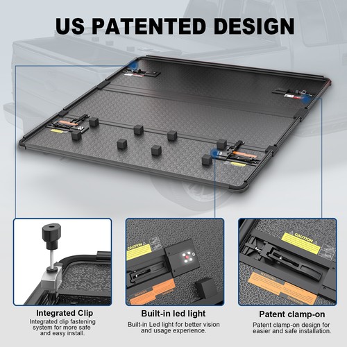 Hard Truck Tonneau Cover For 2005-2010 Dodge Dakota 5.3FT Bed TRI Fold w/Lamp - Picture 5 of 8