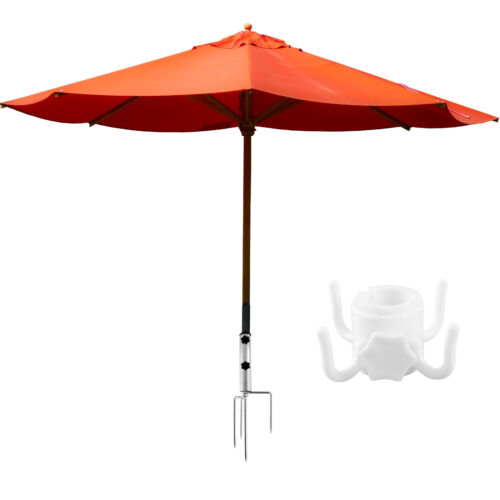 Beach Umbrella Sand Anchor Iron Sun Umbrella Ground Stake Stand with Hooks@ - Picture 3 of 12